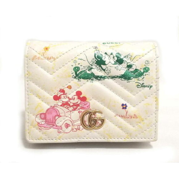 Gucci Wallet GG Mammort Disney Mickey Folding Leather - Picture 1 of 1